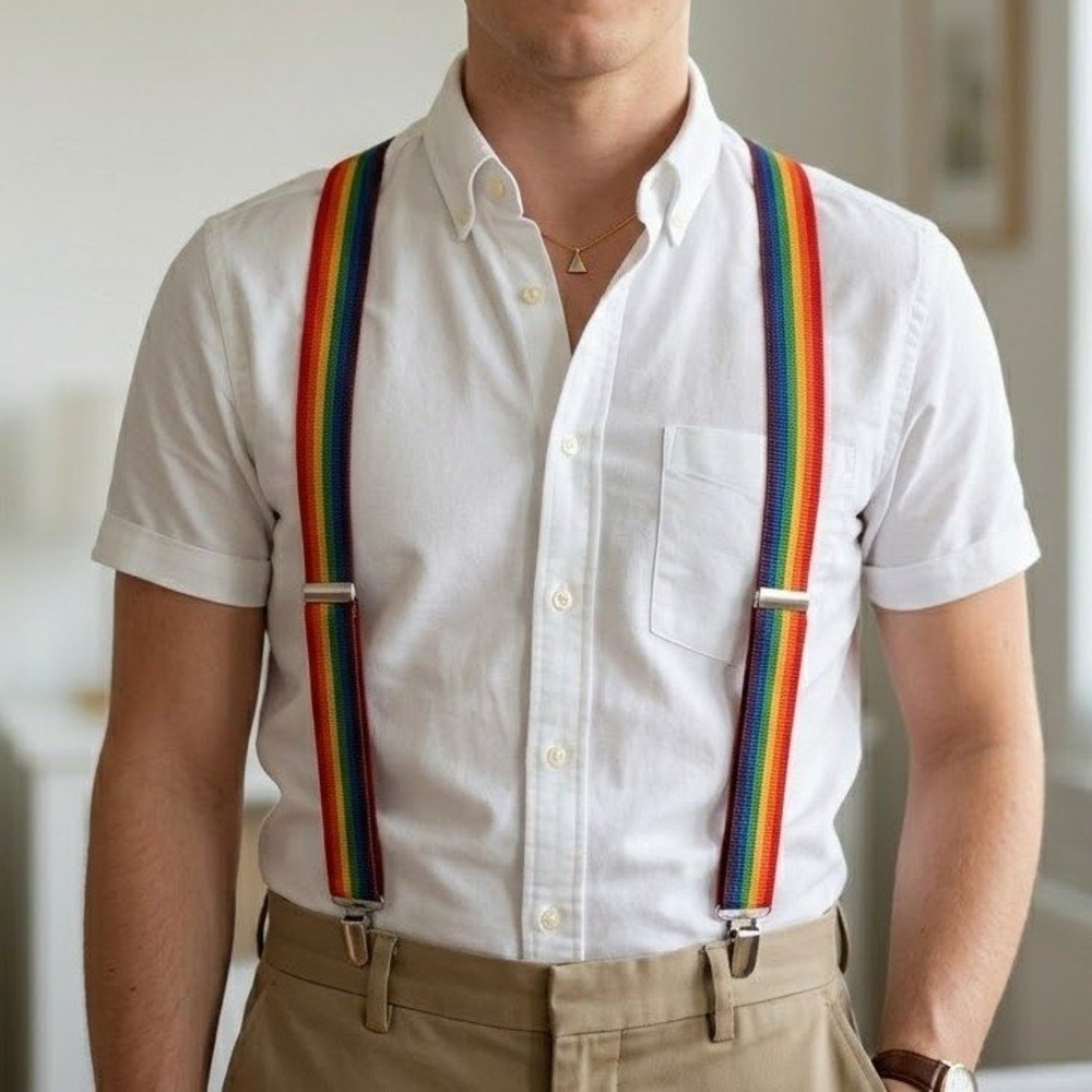 Rainbow Suspenders‎ Mens Womens Multicolor Pride Adjustable Y-Back Braces